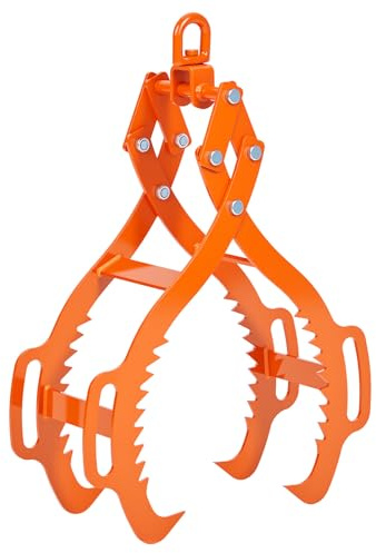 36 Inch Log Lifting Tongs, 4 Claw Log Grabber Hook with Operating Handle, 3606Lbs Capacity Heavy Duty Timber Claw Hook, Logging Tools for Tractors, Trucks, Forklifts, ATV Logging, Lumber Handling