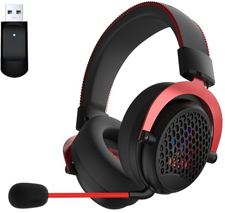 Boannice Casque de Gaming Sans Fil avec Effets Lumineux RGB, Son Surround Virtuel 7.1, Microphone Amovible et Connectivité 2.4GHz pour une Utilisation avec les Ordinateurs et Diverses Consoles de Jeux