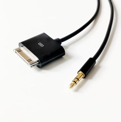Aiboco 3.5mm AUX Input to 30-Pin Male Dock Connector Cable Adapter for iPod Phone Pad 5ft (150CM)