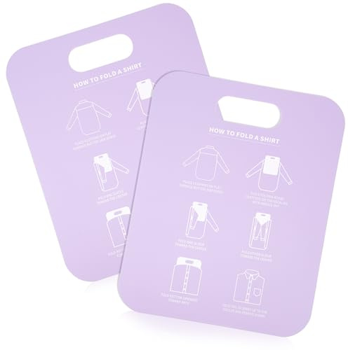 SUPVOX Planche Pliable pour Chemises en PP 2 Pièces Outil Pratique de Pliage Facile et Rapide, Planche Anti-Rides Compacte pour Rangement Maison et Voyage, Plieuse Vêtements pour