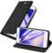 Cadorabo Hülle kompatibel mit Honor 6A aus Premium Kunst Leder Flip Klappbare Stoßfeste Magnetische [Standfunktion] [Kartenfächern] Cover Hülle für Honor 6A Tasche in Schwarz