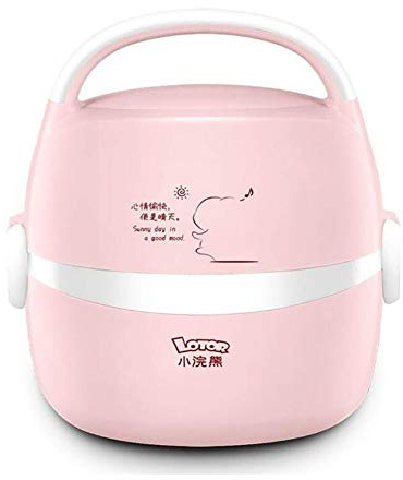 Mini Rice Cooker Multi-Function Portable Rice Cooker Steamer Slow 1.3L Stainless Steel Liner Heating Box,Pink
