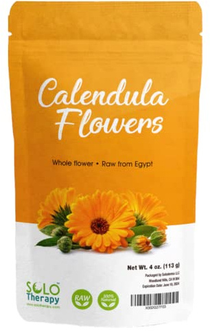 Calendula Flowers | Whole | 4oz Resealable Bag | 100% Raw From Egypt | Flores De Calendula | Herbal Tea