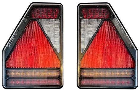 MelTruck 2x LED Rückleuchte Anhänger 12V 6-Funktionen E9 - EMV - Links und Rechts - mit Kabel