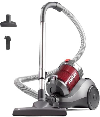 Akitas 800W Powerful Bagless Vacuum Cleaner With German Wessel Werk 2 in 1 Brush Head For Hard Floor & Carpet