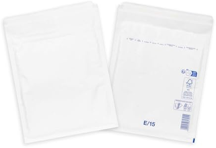 smiley pack Luftpolstertaschen Größe E5 Weiß 240 x 275 mm – 200 Stück | Gepolsterte Versandtaschen mit Selbstklebeverschluss – passend für B5+