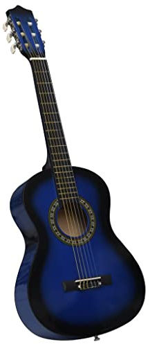 Akustik Guitar Konzertgitarre Klassikgitarre Klassische Gitarre Classical Series Acoustic Guitar Reisegitarre aus Holz, für Erwachsene Kinder Anfänger, Blau 1/2 34