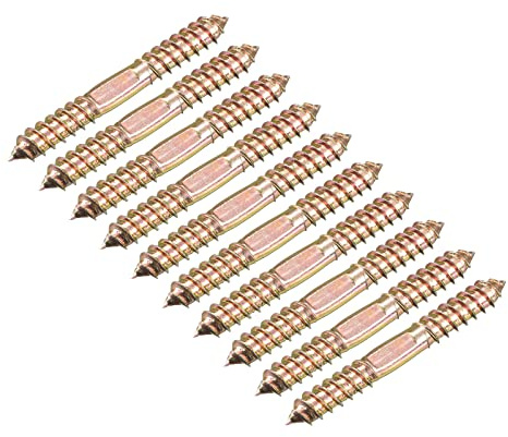 UXCELL 10x80mm Hanger Bolts, 12pcs Double Ended Self-Tapping Thread Dowel Screws for Wood Connecting