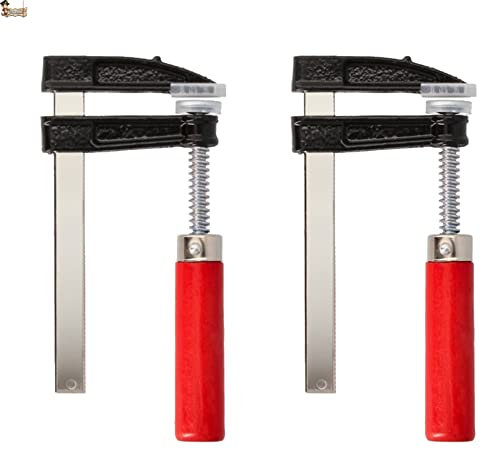 BricoLoco.com Bar Tightening Clamp - Platinum Clamp Jack and Metal Jaws - Tourniquet for Woodwork, Wood, Metal, Marquetry, DIY (2, 50x150)