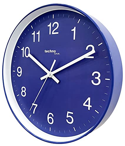 techno line WT7520 Orologio da Parete, Blu, 25 cm