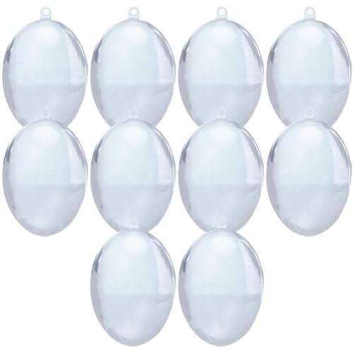 Kichvoe 10pcs Fillable Easter Egg Shape Ball Decorations Decorative Box Pendant for Home Easter Decorations