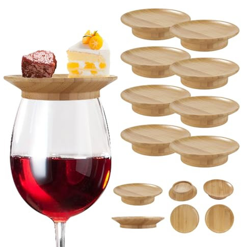 Decoración para copas de vino, para copas de vino, para copas de vino, para platos de aperitivos y postres (8 unidades)