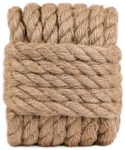 tenn well Juteseil, 20 mm, 10 m dick, Garten-Jute-Schnur für DIY Katzenkratzer, Gartenarbeit, Bündelung und Basteldekoration (braun)