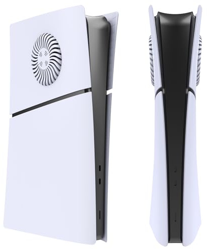 Hzxkqmil Couvercle des Plaques de Rechange pour PS5 Slim Édition Digital | Plaques Latérales avec Aérations Coque de Remplacement Personnalisée Panneau ABS Accessoires pour PS5 Slim Console, Blanc