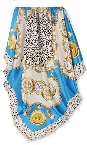 GLORIS Seidenschal Damen Elegante 90x90cm Seidentuch Haare Seidentuch Halstuch Damen Seide Elegant Satintuch Halstuch Seide Bandana Tuch Kopftücher Scarf