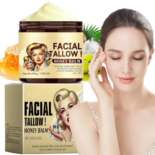 Talg Bio für Hautpflege, 1 Stück Beef Tallow Skincare, Bio-Rindertalg-Creme, Beef Tallow Skincare, Rindertalg Bio Creme, Talg und Honig creme, Tallow Creme Bio, für Körperfeuchtigkeit, Gesichtspflege