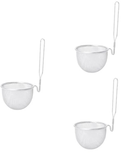 Amosfun 3piezas Colador Inoxidable Grande Para Freír Espumadera Práctica Mango Para Cocinar Verduras Pasta y Alimentos Fritos Casa