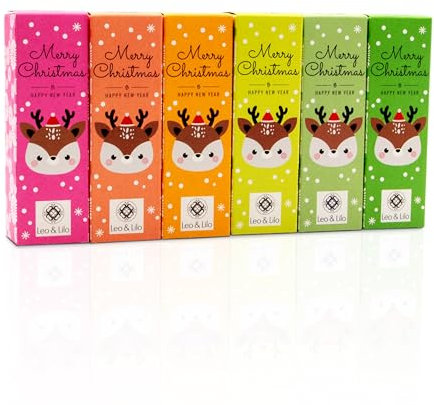 Leo & Lilo Handcreme Geschenkset X-Mas Deer Rudi - 6er-Set mit 6 einzeln verpackten Handcremes 20 ml - Pflegt trockene und strapazierte Hände