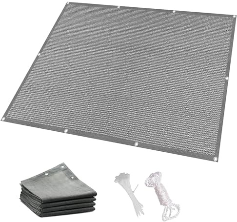 Tenda parasole a vela, 4 x 6 m, 95% UV, traspirante, per patio, feste, cortile, tessuto ombreggiante grigio, con corde di montaggio