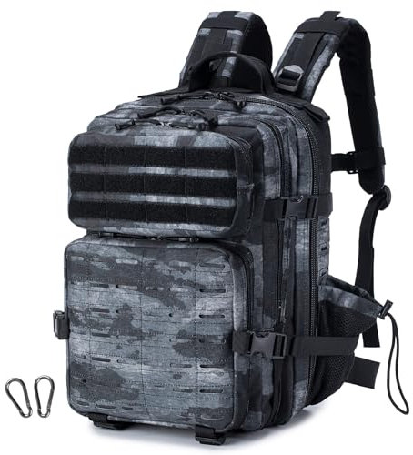 SPAHER 30L Militär Rucksack Wasserdicht Wanderrucksäcke Handgepäck 40x30x25 Eurowings Molle Taktischer Rucksack Survival Armee Trekkingrucksack Tactical Backpack Hiking Military Fluchtrucksack Grau