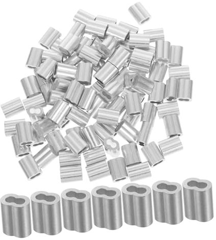 Cabilock 100stücke Crimphülsen Aluminium Doppeltlochig Für Drahtseile Kabel-endenschutz Zum Spleißen Und Befestigen Praktisches Sortiment