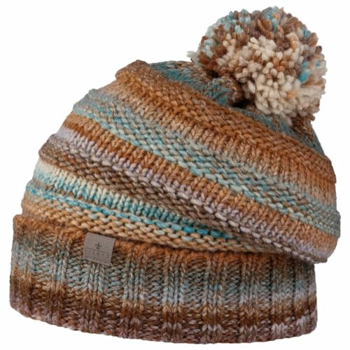 LIERYS Fauske Bommelmütze Strickmütze Umschlag Made in Germany Damen und Herren Herbst Winter