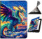 RWUTYTIUL for Amazon Fire HD 10 (9/7/5th Generation 2019/2017/2015 Release) Case, Shockproof Smart Protective Multi-Angle Viewing Tablet Cover for Women with Auto Sleep/Wake, Blue Cloud Dragon