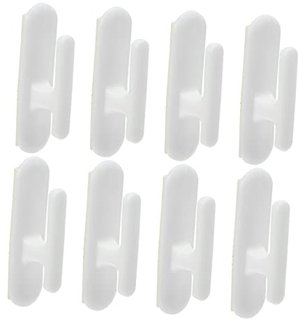 HIAKDOFT 8pcs Window Cord Cleat Hooks Self Adhesive Curtain Rope Holders for Home Office Kindergarten White Blind Rope Organizers for Safe Cord Management and Wall Hanging