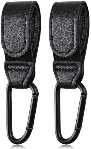 FAYAHAR 2 Pièces Crochet Poussette, Accroche Sac Poussette, Noir