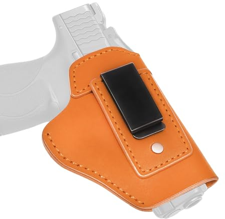 Gun Holster, Versteckter Pistolenholster Leder Verdicktes Ledermaterial Kompakt Und Leicht Breite Anwendbarkeit Gun Holster Concealed Carry Für Glock Walther P99 PPQ SFP9 PK380 (Braun, Rechts)