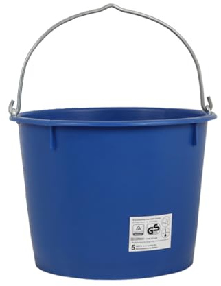 Systafex Baueimer Mörteleimer Putzeimer Kranbar Kunstoffeimer Zementeimer mit Metallbügel BAU Eimer Schutteimer (3, 12 Liter)