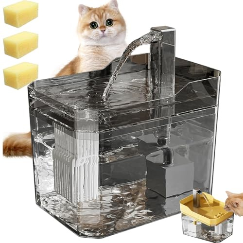 Puresource - Système D Hydratation Sain pour Chats, 1.5l Fontaine Eau Chat, Fontaine A Eau Chat Silencieux,avec 3 Filtres, Circulation Permanente De L’Eau, Convient À Tous Les Types De Chats (A)