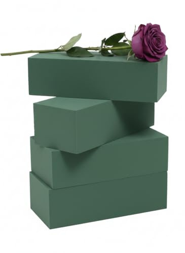 4 Pack Wet Floral Foam Bricks 23x11x8cm, Create stunning arrangements with Premium florist foam blocks,Perfect for Weddings,Funerals,Indoor and Outdoor displays. Maximum Life Ideal Flower Foam Block.