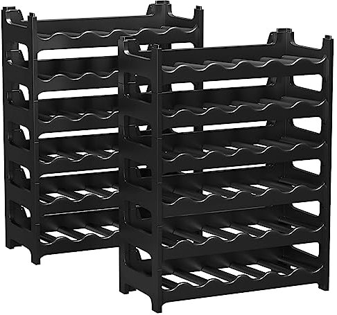 ARTECSIS Casier à Bouteilles pour 72 Bouteilles, Étagère à Vin, Range Bouteille en Plastique Noir