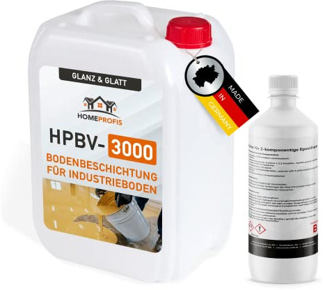 Home Profis® HPBV-3000 Dickbeschichtung für Werkstatt & Industrie (10m²) in RAL 7040 Fenstergrau – 2K Epoxidharz Bodenfarbe, stark belastbar, wasserdicht Verlaufsbeschichtung, Gießharz