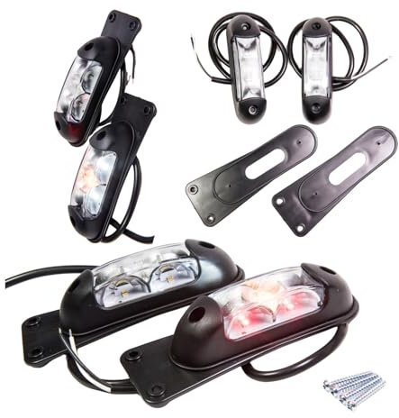 2 x LED Umrissleuchte Begrenzungsleuchte Hängend Positionsleuchte 12-24V, 3 Farben: weiß, rot, orange für LKW PKW Anhänger, Trailer, Wohnwagen usw.