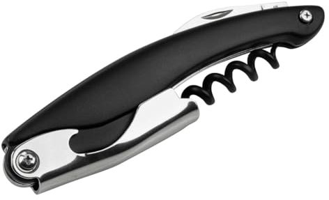 Fackelmann Specter 49762 Sommelier - Sacacorchos, abrebotellas, color negro mate, plástico, acero inoxidable, 11 cm