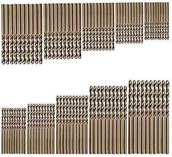 Set di 100 punte in acciaio inox M35, cobalto da 1 mm, 1,5 mm, 2 mm, 2,5 mm, 3 mm, 20 pezzi per ciascuno, micro punte per legno, metallo, acciaio, plastica, alluminio