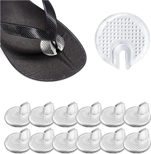 Norhogo 6 par tåskydd i silikon flip flop självhäftande tåseparator kuddar för flip flops halkskydd skokuddar för kvinnor män från smärta och blåsor halkskydd skokudde transparent