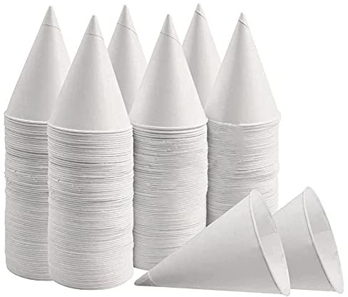 ANTIOCH Vit papper glas, Snökon glas, läckande Cone Paper Glasögon för , Skrapad Is, Vatten 200 stycken