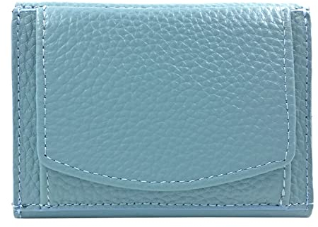 Geldbörse Damen klein mini, Reise Geldbeutel, viele Fächer, Leder blau, RFID Blocker, Münzfach groß | Portemonnaie, Portmonee, Brieftasche Damengeldbörse Damenportemonnaie Damengeldbeutel, Slim Wallet