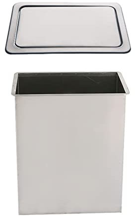 Cubo De Basura Integrado Con Tapa Cubo De Basura Integrado En La Encimera Con Tapa De Aleta De Equilibrio Cubo De Basura Cuadrado Acero Inoxidable 304 Cepillado Abatible Para Cocina,S