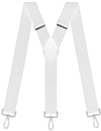 Sencillo Herren Hosenträger mit Karabiner Y-Form Weiß