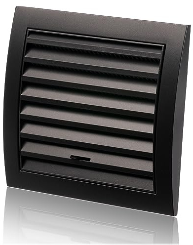 Ø 100mm Rejilla de Ventilación Regulable de Plástico ABS Antracita con Mosquitera y Brida - Rejillas de Ventilación Rectangulares