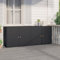 Homgoday Gartenschrank Schwarz 198x55,5x80 cm Poly Rattan Schränke und Lagerung Model319870