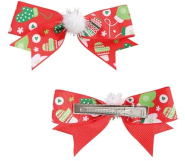 KarnevalsTeufel Haarspange Weihnachten Haarclip Schleife Nikolaus Schneemann Haarklammer Wichtelgeschenk (Schleife)