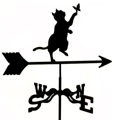 YUZDNM Wetterhahn Fürs Dach - Wetterhahn - Wetterfahne, Segelboot Kaninchen Rotweinglas Bauer Und Pferd Katze Und Vogel Silhouette Wetterfahne, Windrichtungsanzeiger Professionelles Messwerkzeug