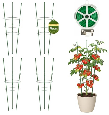 MQHUAYU 4 stycken spaljé, 45 cm tomater spaljé, justerbar gurka, spaljé, klätterväxt, blomma