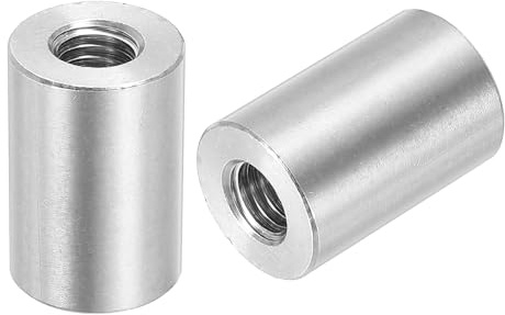 sourcing map Lot de 4 écrous de connexion ronds M10, écrous d'accouplement en acier inoxydable 304, 30 mm de long, écrous à tige pour support, M10 x 30 x 20 mm