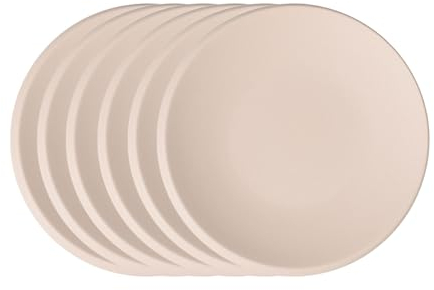 Villeroy & Boch NewMoon Beige brödtallrikar, set med 6, beige tallrikar med halvmåne, tallrikskant, premiumporslin